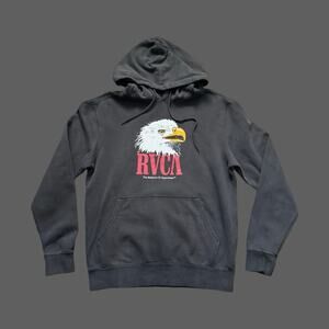 RVCA Bird of Prey Pullover Hoodie Faded Black Size S NWT